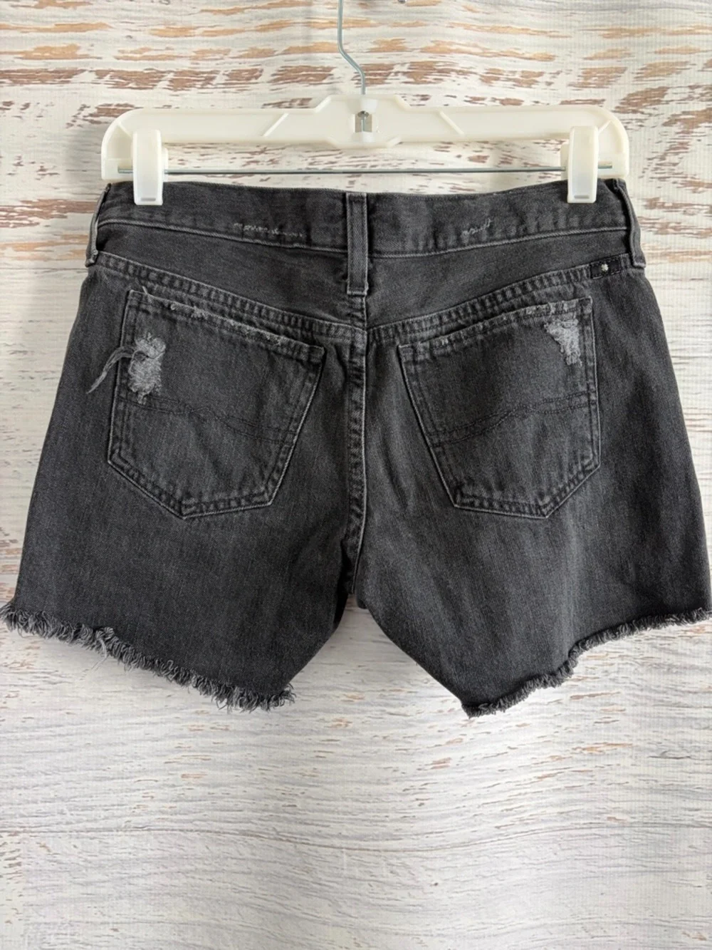 Lucky Brand The Boyfriend Short Black Distressed Denim Shorts